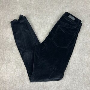 Stone Row Stirrup Legging Pants Womens 26 Black Velvet Logo Mid Rise Skinny Leg